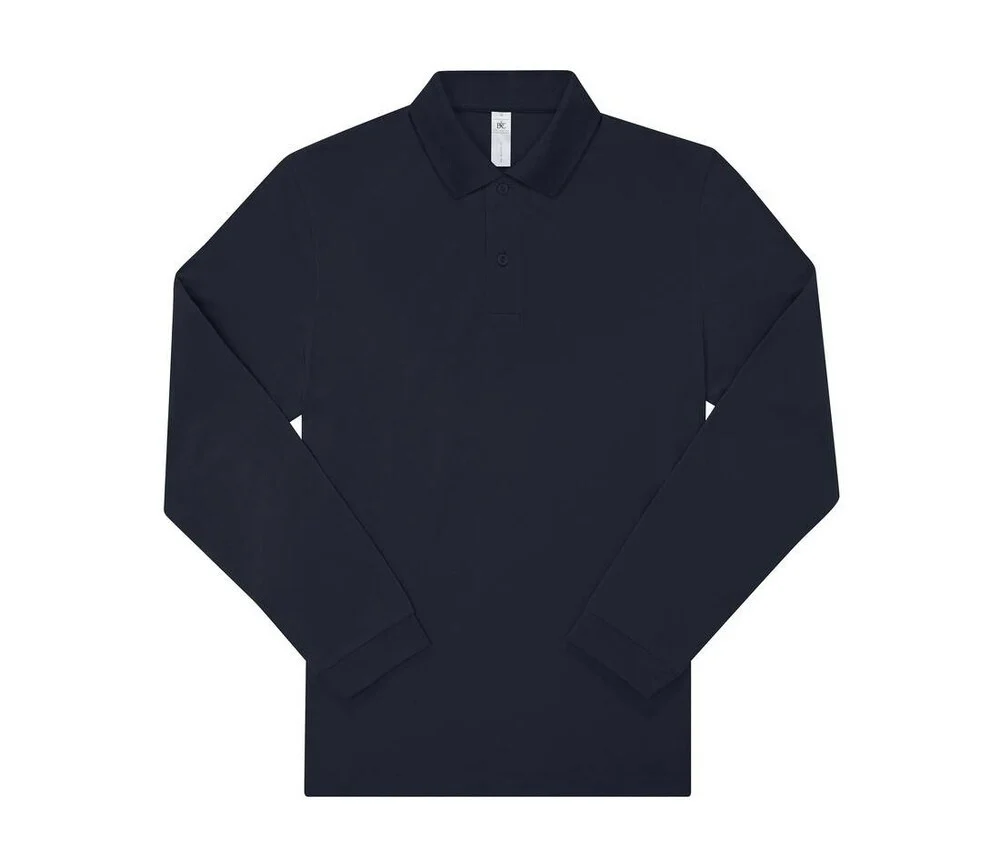 B&C BCU427 210 Polo Lange Mouwen Heren – Navy