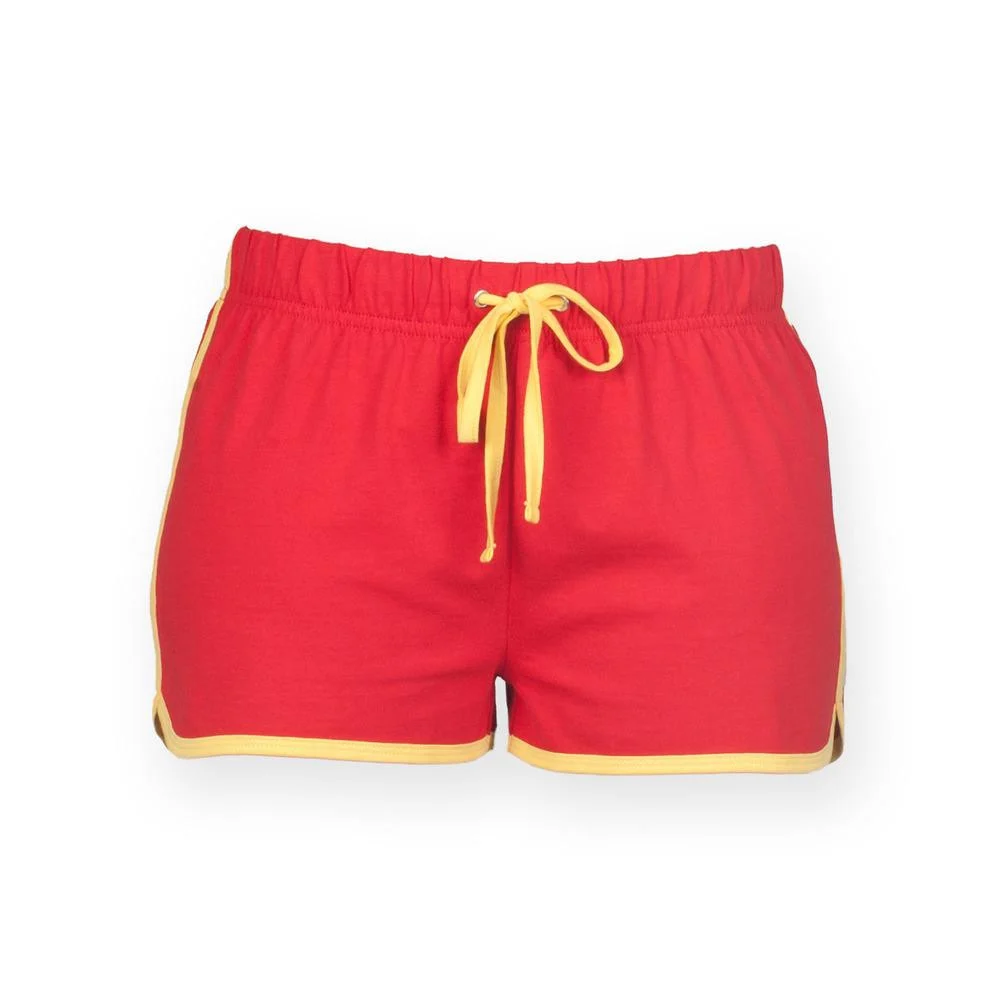 SF Women SK069 Retro Short Dames – Red / Yellow