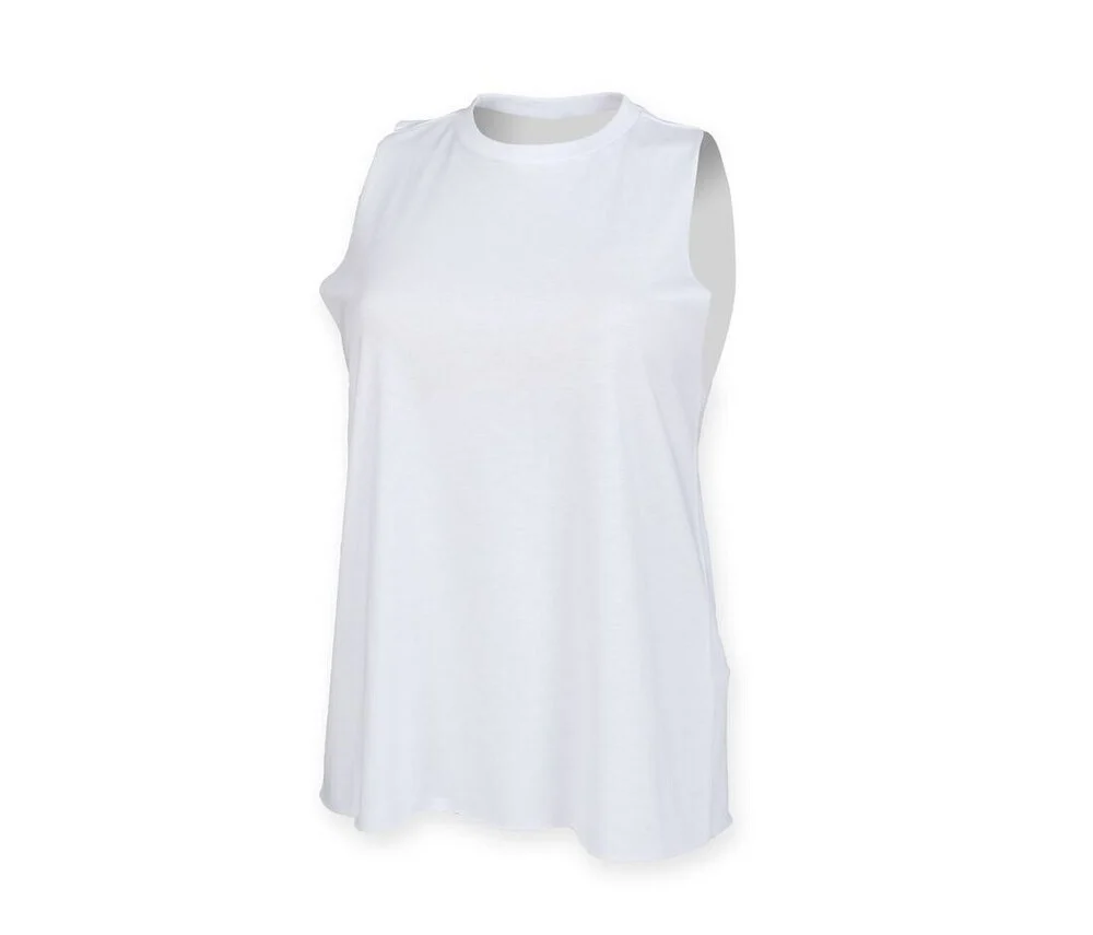 Skinnifit SK232 High Neck Tanktop Dames – White