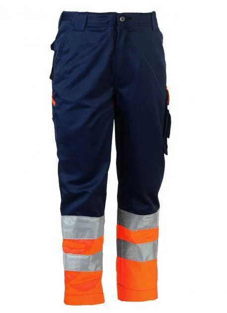 Herock HK012 Olympus Werkbroek met Reflectie – Navy/Fluorescent Orange
