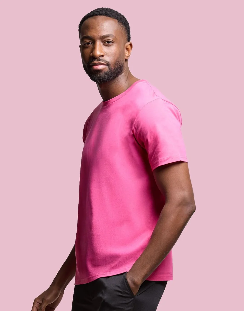 Les Filosophes DESCARTES Biologisch T-shirt Heren – Lippenstift Roze