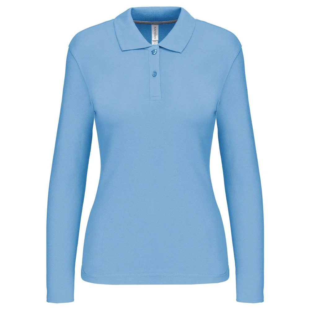 Kariban K244 Polo Lange Mouwen Dames – Hemelsblauw