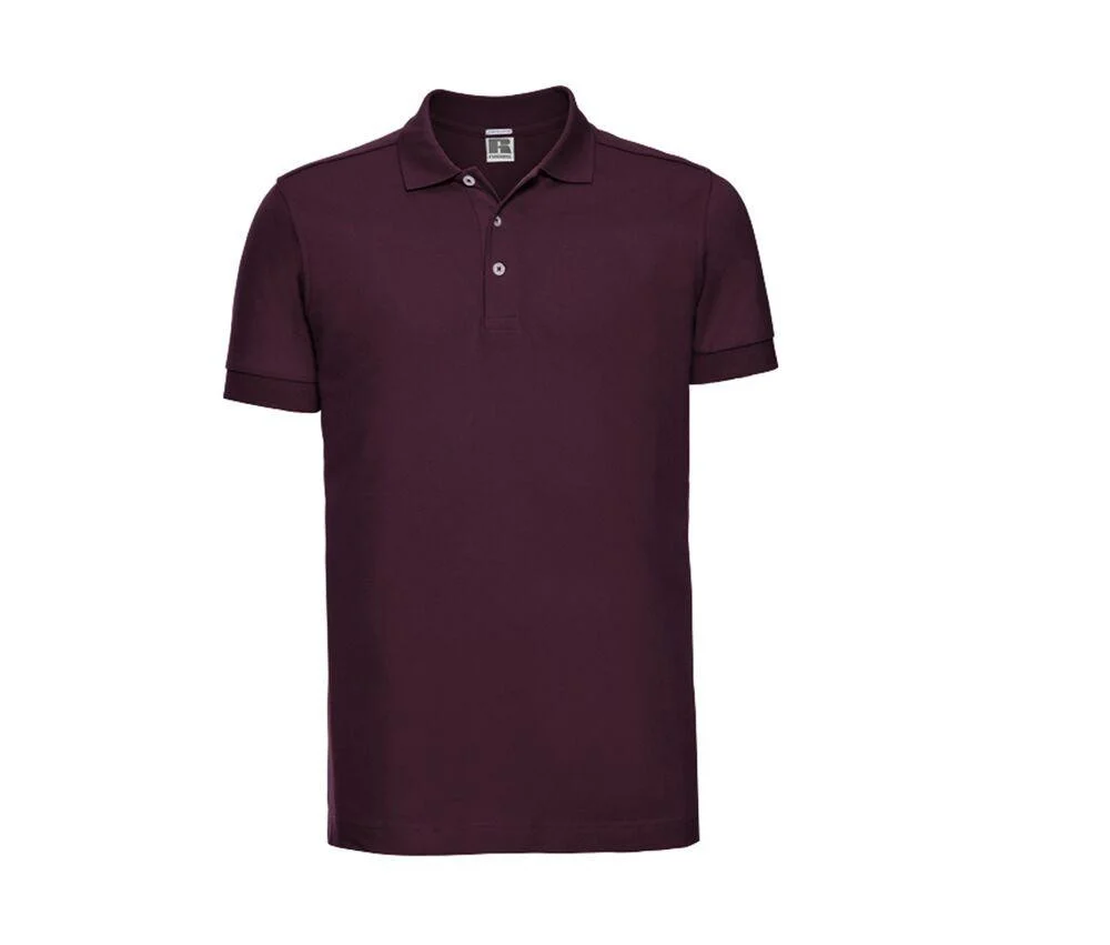 Russell JZ566 Stretch Polo Heren – Burgundy