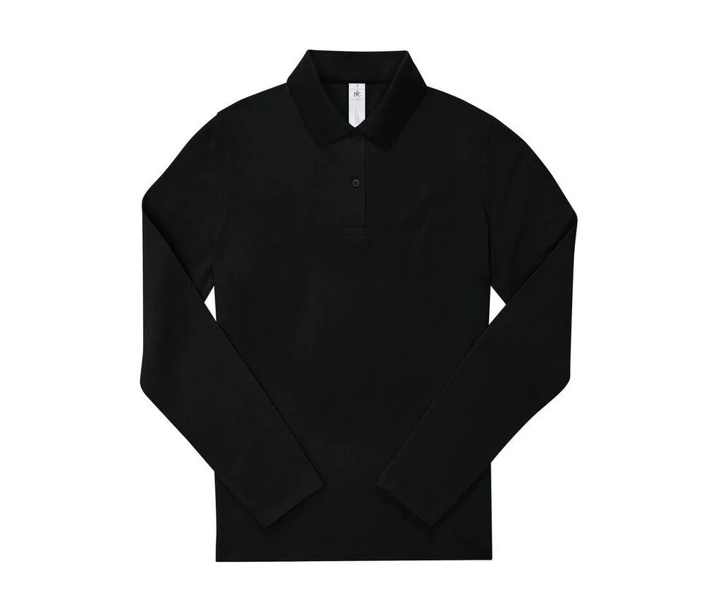 B&C BCW464 210 Polo Lange Mouwen Dames – Black