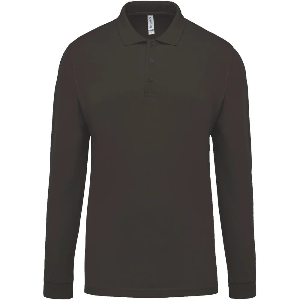 Kariban K256 Polo Lange Mouwen Heren – Donkergrijs