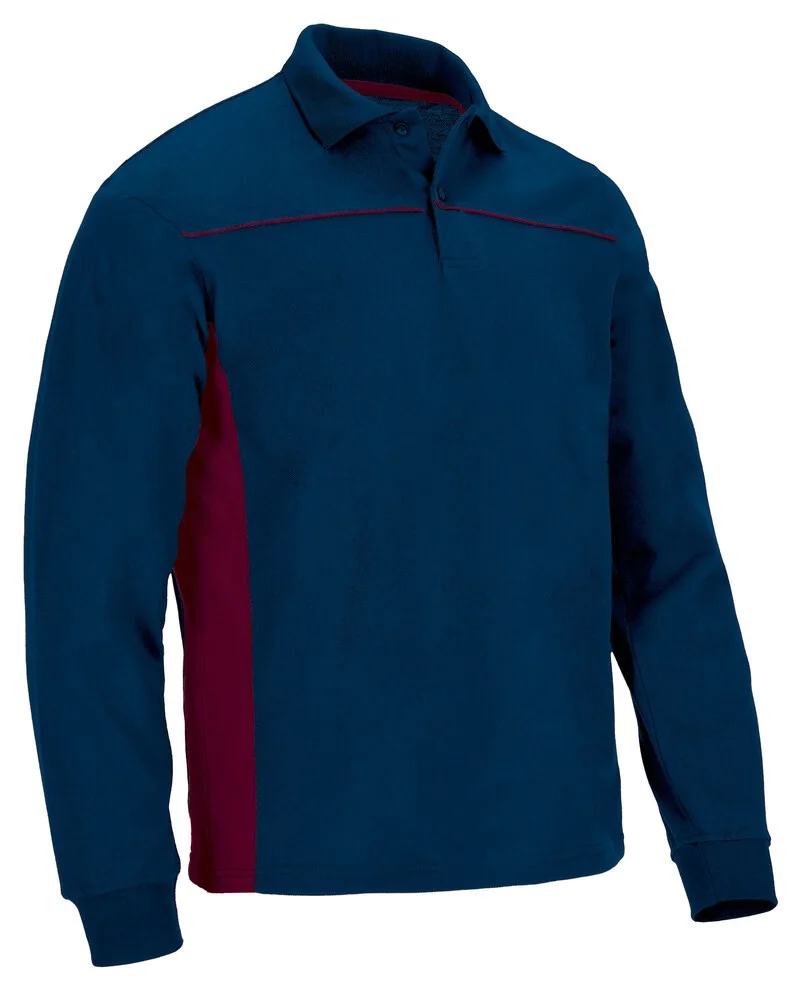 Valento POVATHL Thunder Polo Lange Mouwen – orion navy blue-mahogany garnet