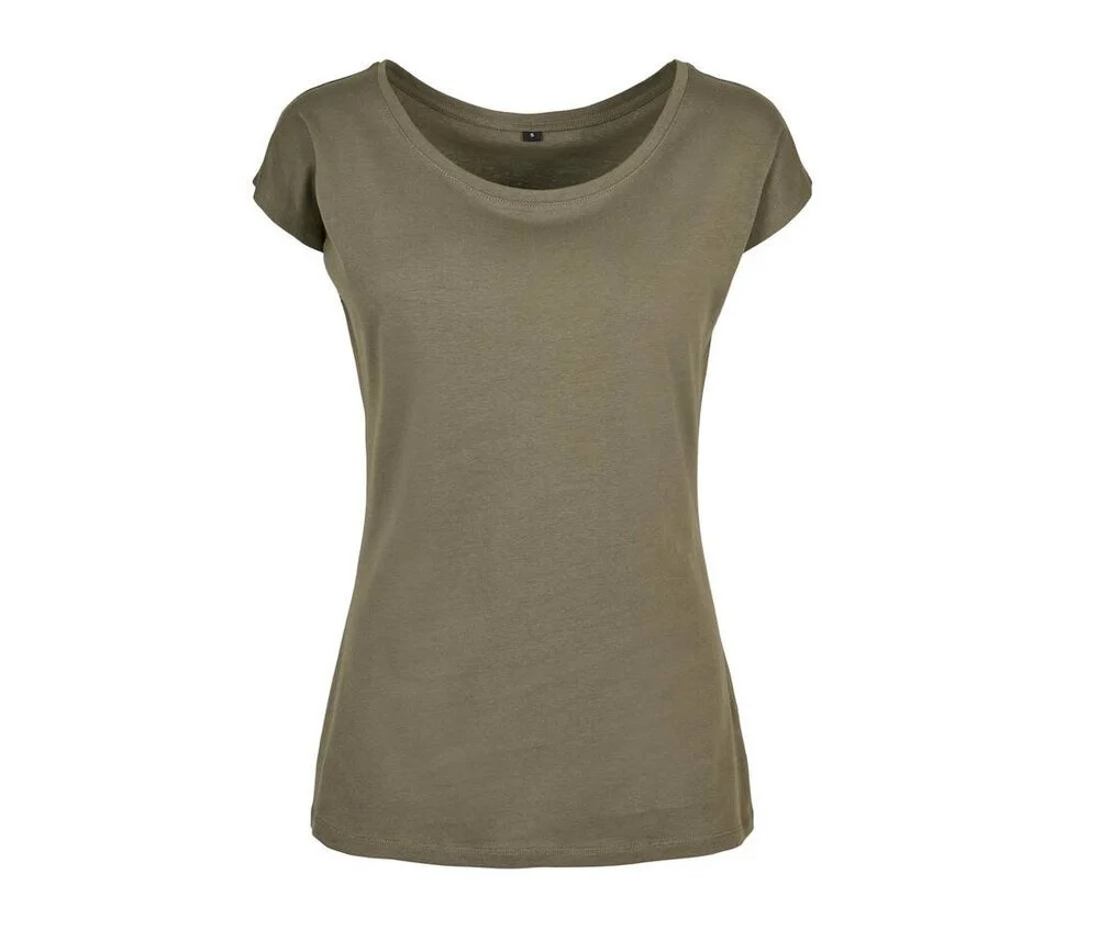 Build Your Brand BYB013 Wide Neck T-shirt Dames – Olive