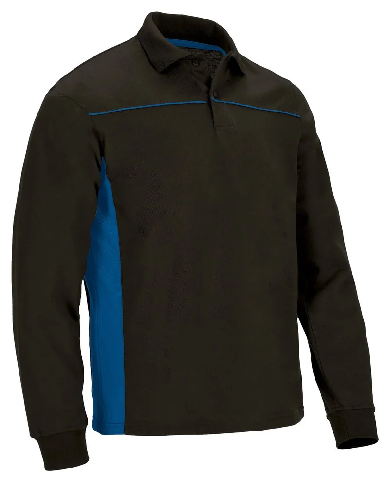 Valento POVATHL Thunder Polo Lange Mouwen – black-royal blue