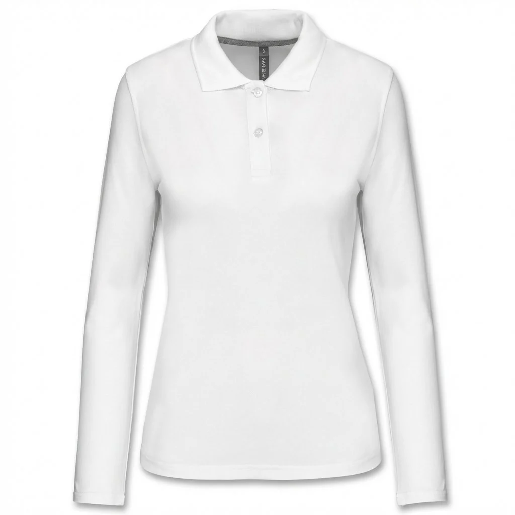 Kariban K244 Polo Lange Mouwen Dames – Wit