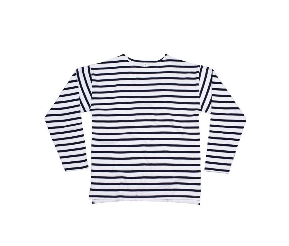 Mantis MT136 Biologisch Gestreept T-shirt – Wit / marine