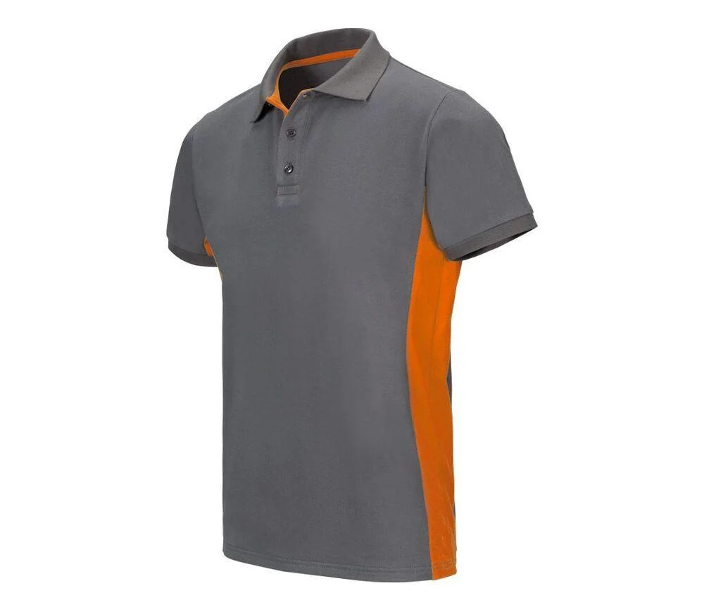 Velilla V5504 Tweekleurige Polo – Grey/ Orange