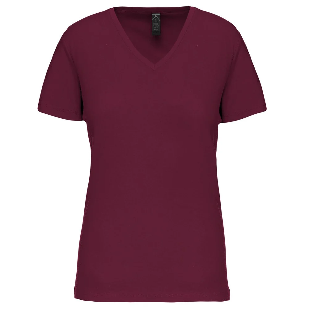 Kariban K3029IC Biologisch T-shirt V-hals Dames – Wijn