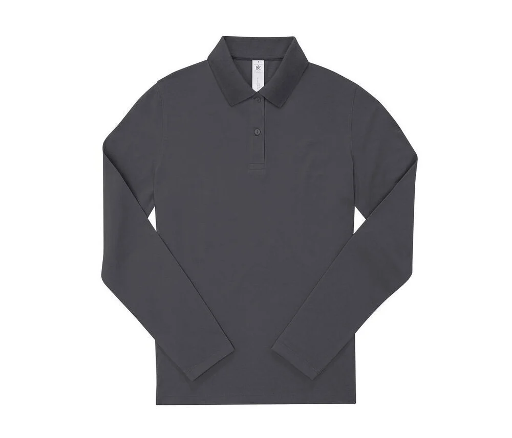 B&C BCW462 Polo Lange Mouwen Dames – Dark Grey