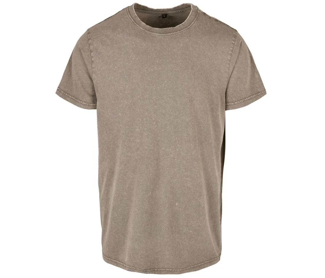 Build Your Brand BY190 Acid Wash T-shirt – Dark Khaki