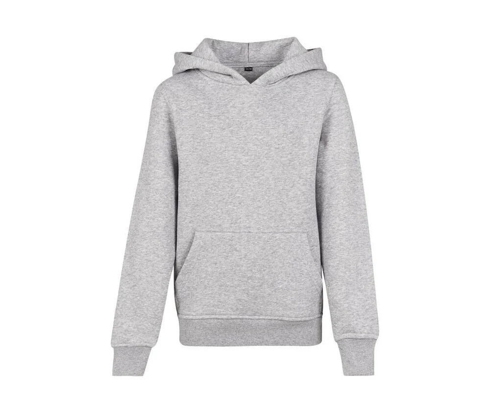 Build Your Brand BY117 Basic Kids Hoody – Heather Grey