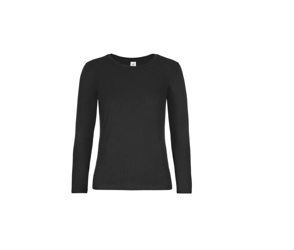 B&C BC08T #E190 T-shirt Lange Mouwen Dames – Black