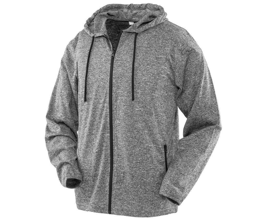 Spiro SP277M Sportshirt met Rits en Capuchon Heren – Grey Marl