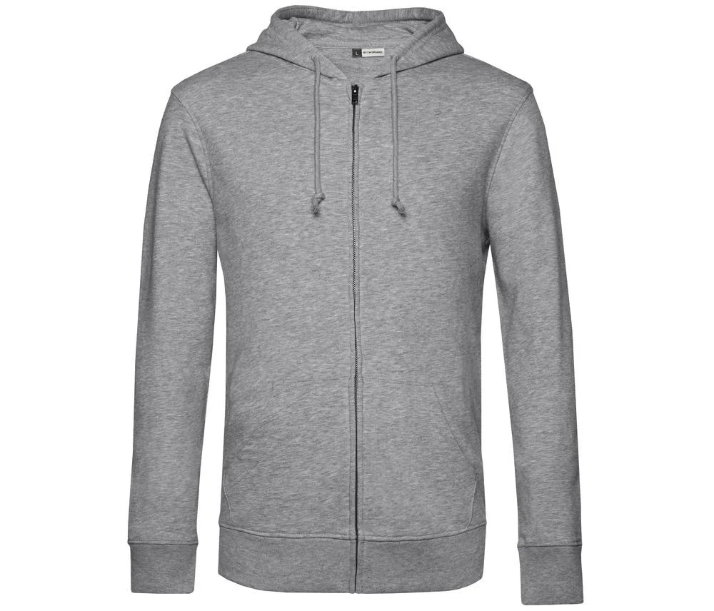 B&C BCU35B Biologische Ritshoodie – Heather Grey