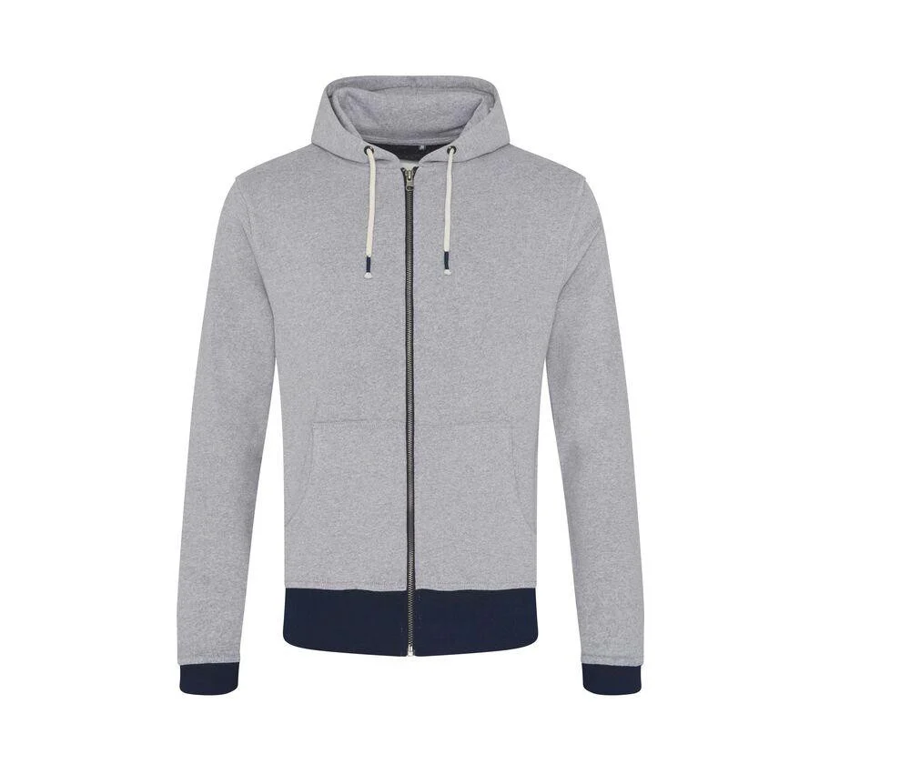 Ecologie EA051 Ritshoodie Gerecycled Katoen – Heather Grey / Navy