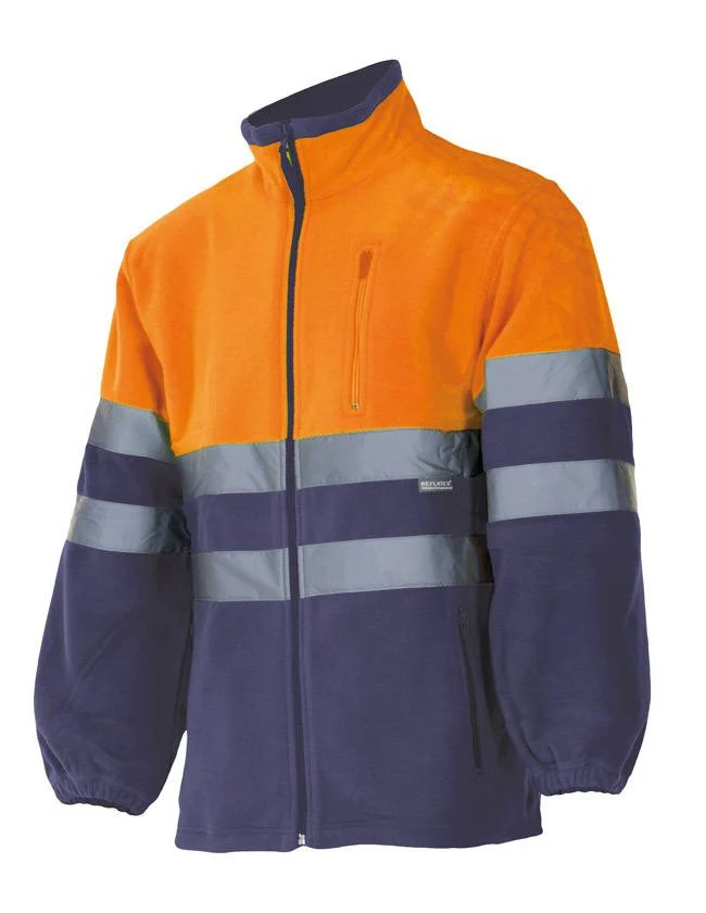Velilla VL183 Tweekleurige Fleecejas Hoge Zichtbaarheid – Fluo Orange / Navy