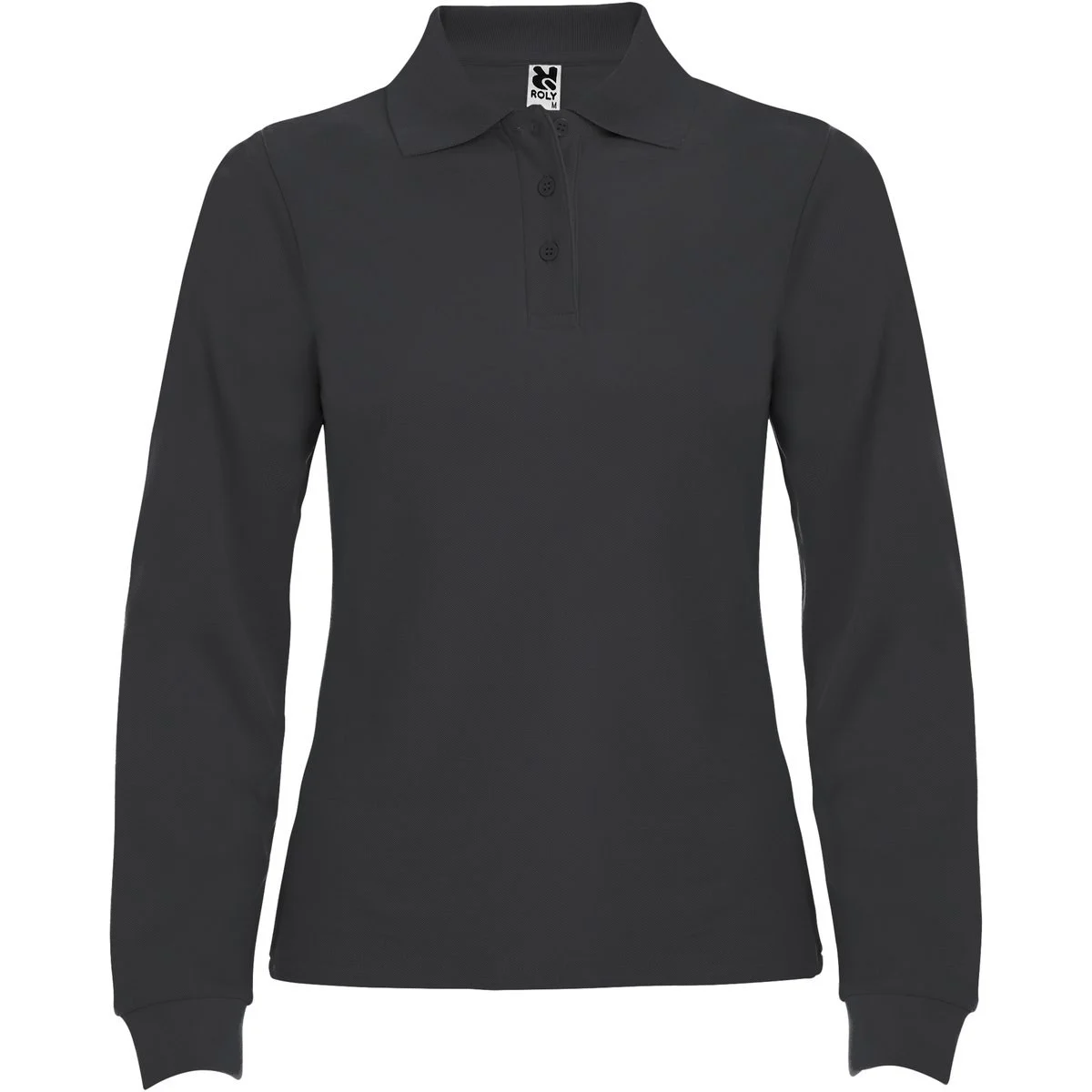 Roly PO6636 Polo Lange Mouwen Dames – Donker lood