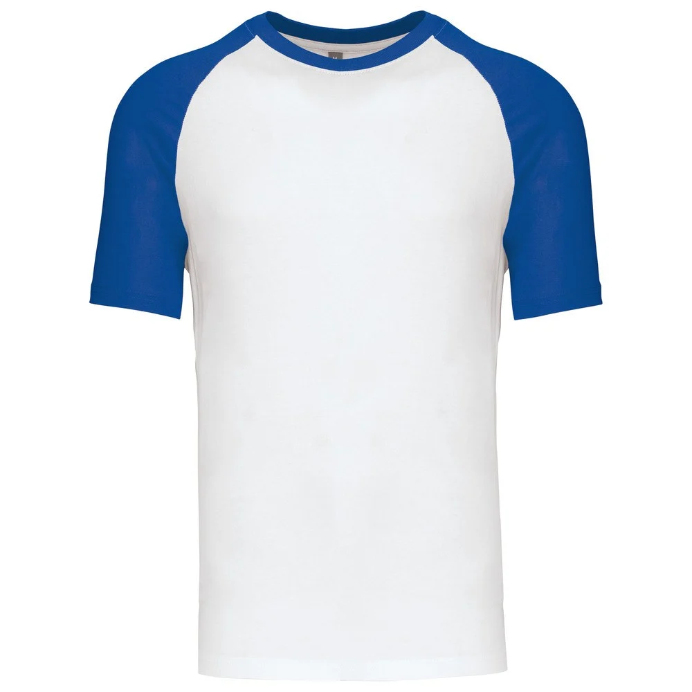 Kariban K330 Tweekleurig T-shirt Heren – Wit/Koningsblauw