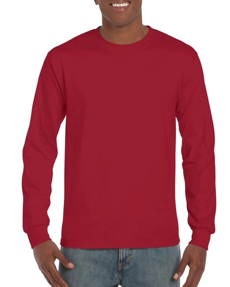 Gildan GN186 Ultra Cotton T-shirt Lange Mouwen – Cardinal red