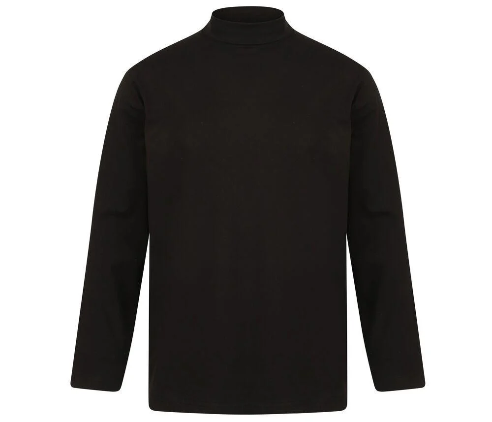 Henbury HY020 Colshirt Lange Mouwen – Black