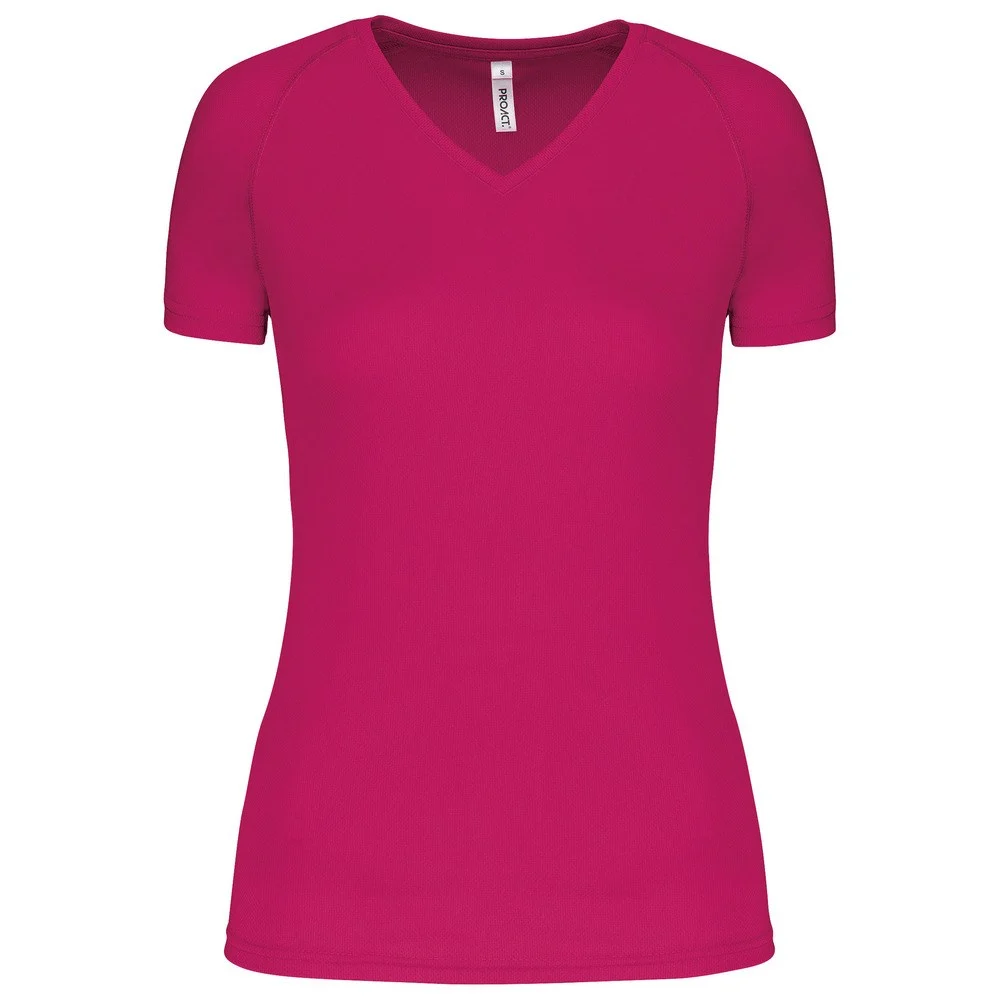 Proact PA477 Sport T-shirt V-hals Dames – Fuchsia