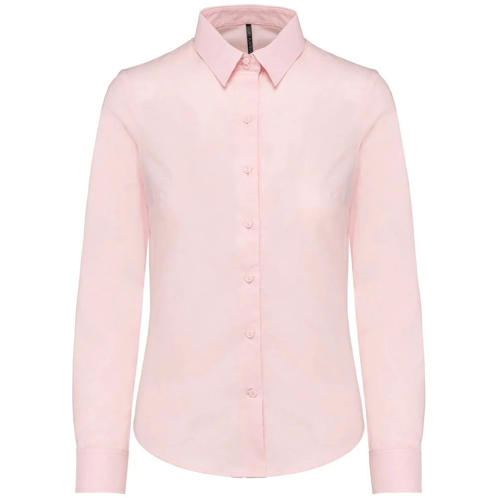 Kariban K534 Oxford Blouse Lange Mouwen Dames – Oxford lichtroze
