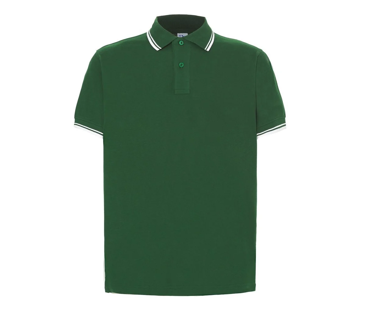 JHK JK205 Piqué Polo Heren – Bottle Green/ White