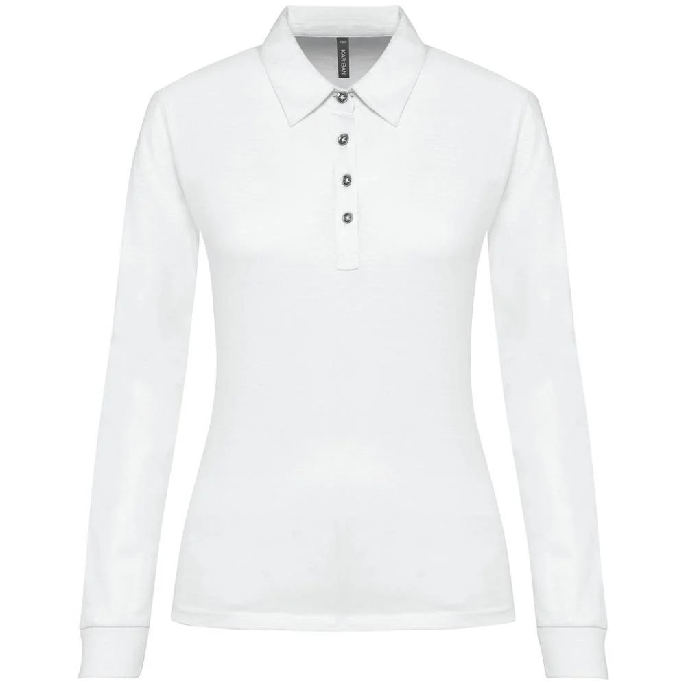 Kariban K265 Polo Lange Mouwen Dames – Wit