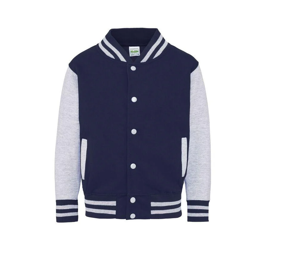 AWDIS JH043J Kinder Basketbal Sweater – Oxford Navy / Heather Grey