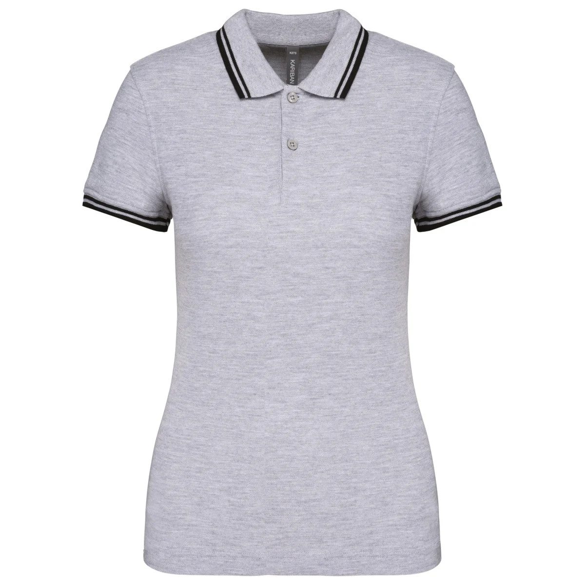 Kariban K273 Gestreept Polo Dames – Oxford grijs/ zwart