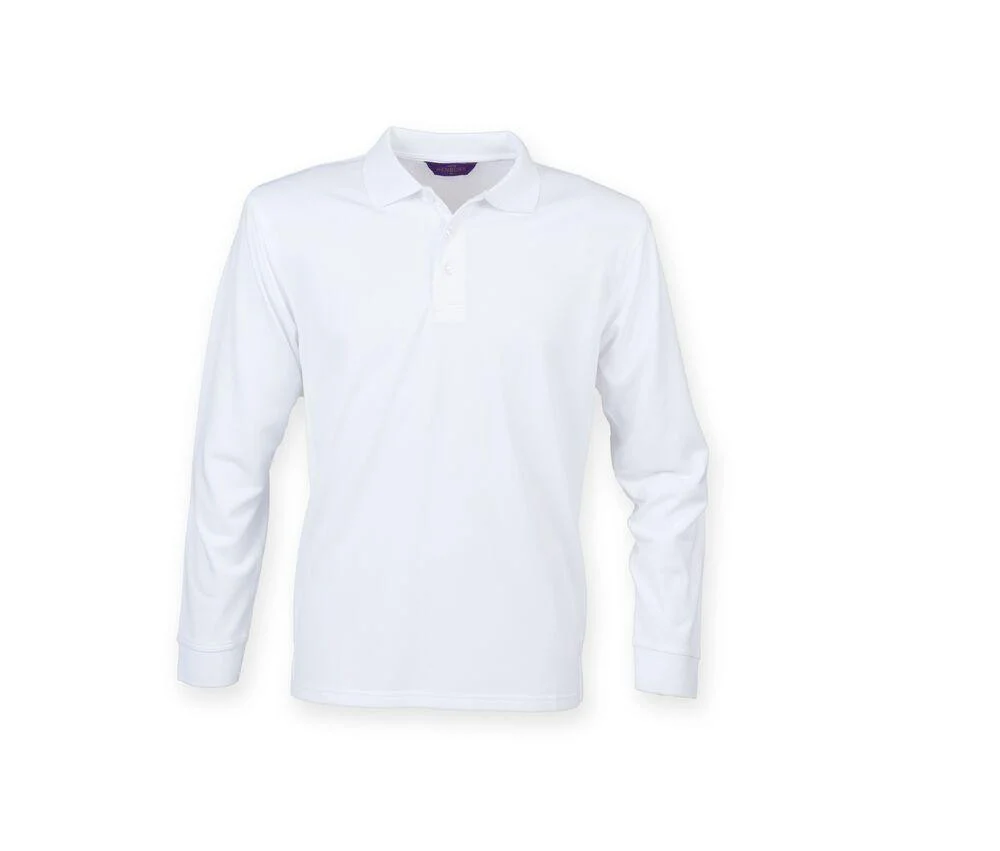 Henbury HY478 Polo Lange Mouwen – White