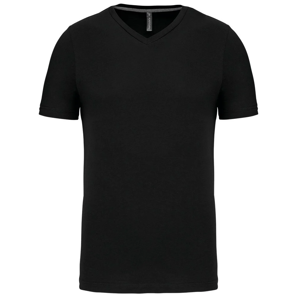 Kariban K357 T-shirt V-hals Heren – Zwart/Zwart