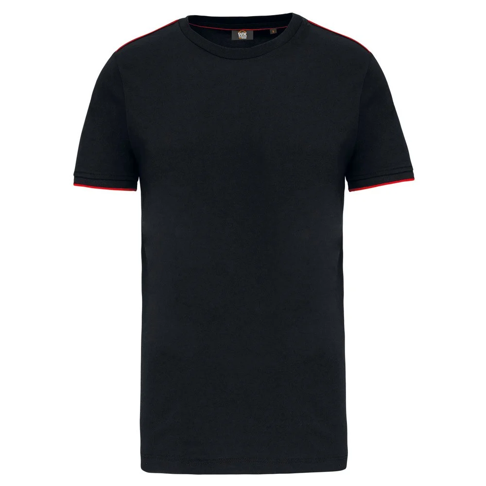 WK. Designed To Work WK3020 DayToDay T-shirt Heren – Zwart / Rood