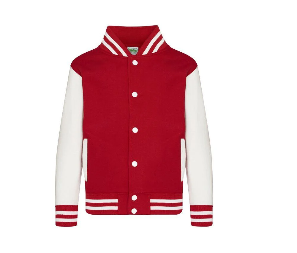 AWDIS JH043J Kinder Basketbal Sweater – Fire Red / White