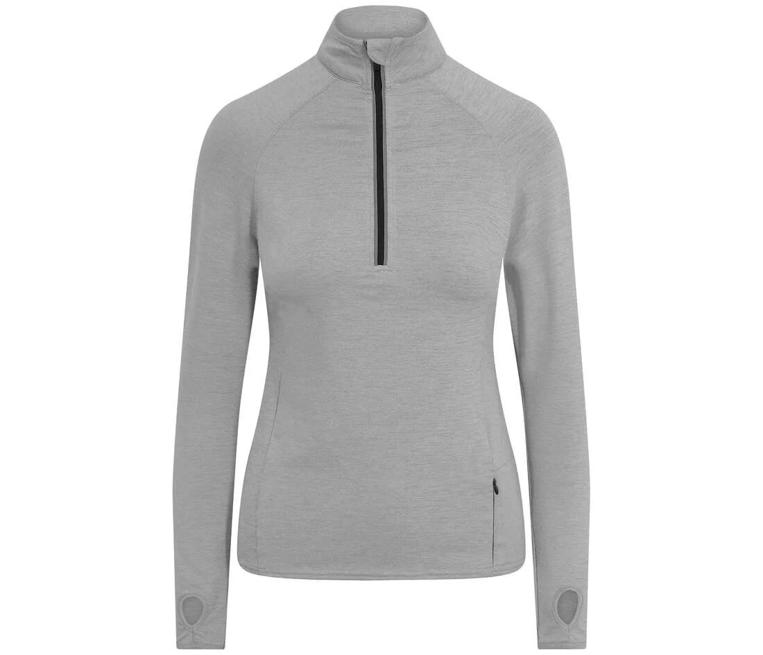 Just Cool JC035 Cool Flex Sporttop met Halve Rits Dames – Silver Grey