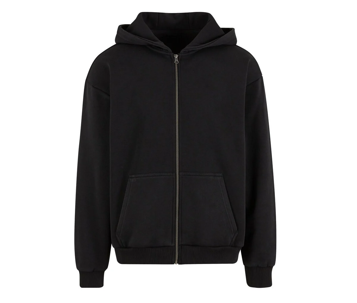 Build Your Brand BY295 Stonewash Heavy Ritshoodie – Black