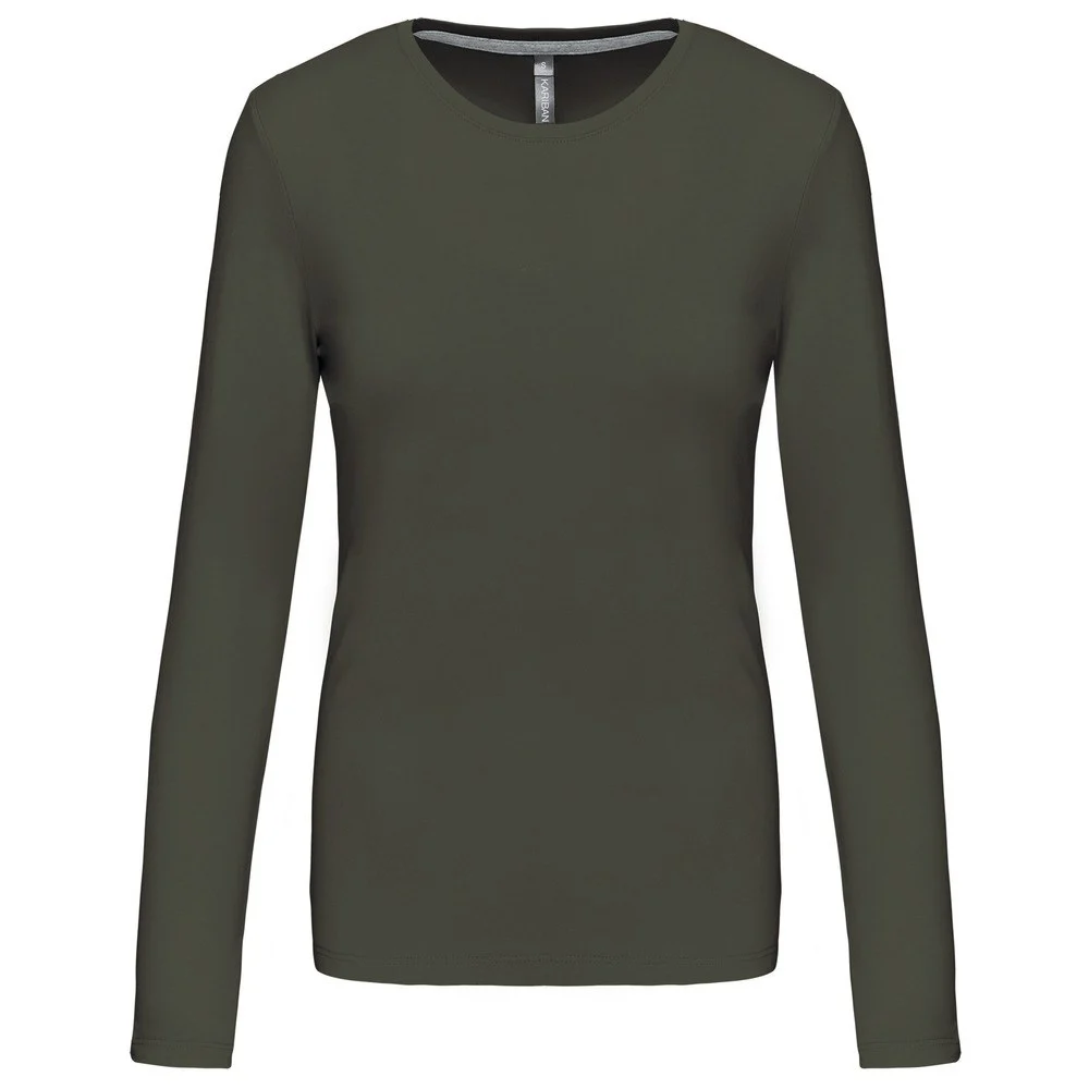 Kariban K383 T-shirt Lange Mouwen Dames – Donker kaki
