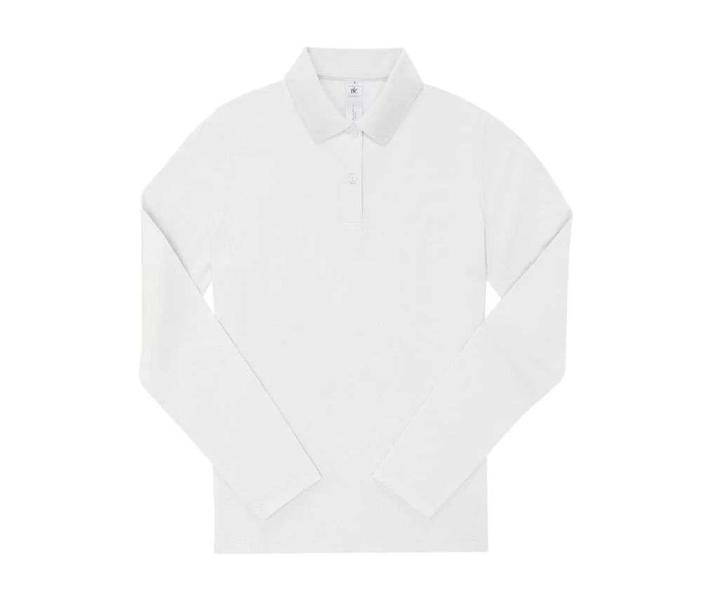 B&C BCW462 Polo Lange Mouwen Dames – White