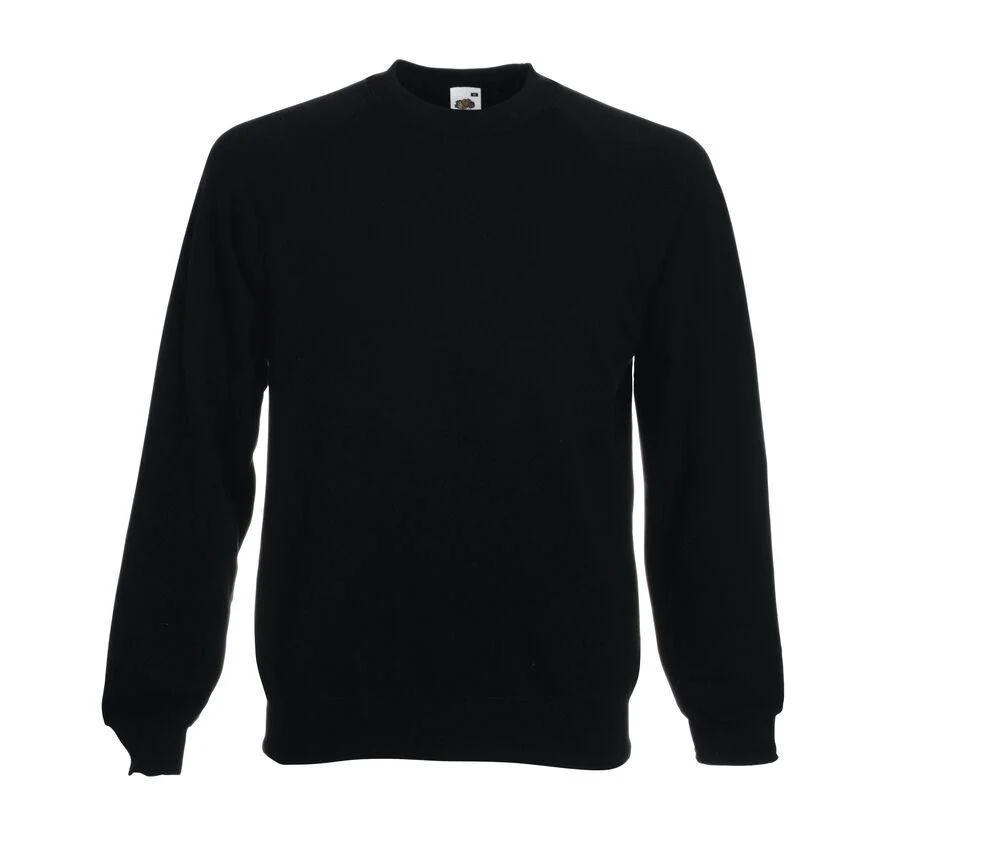 Fruit of the Loom SC260 Raglan Sweater – Black