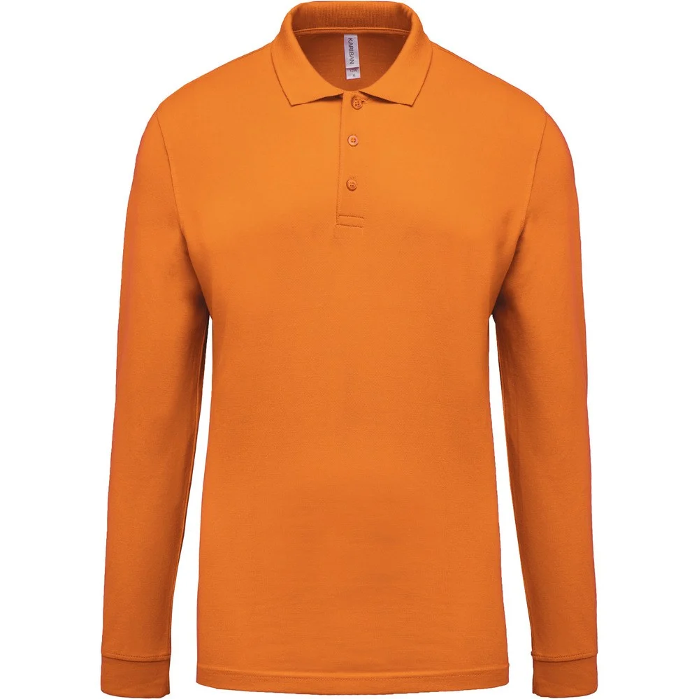 Kariban K256 Polo Lange Mouwen Heren – Oranje
