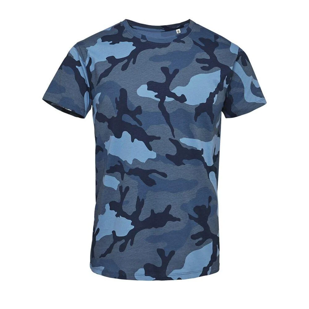 SOL'S 01188 Camo T-shirt Heren – Blauw Camo