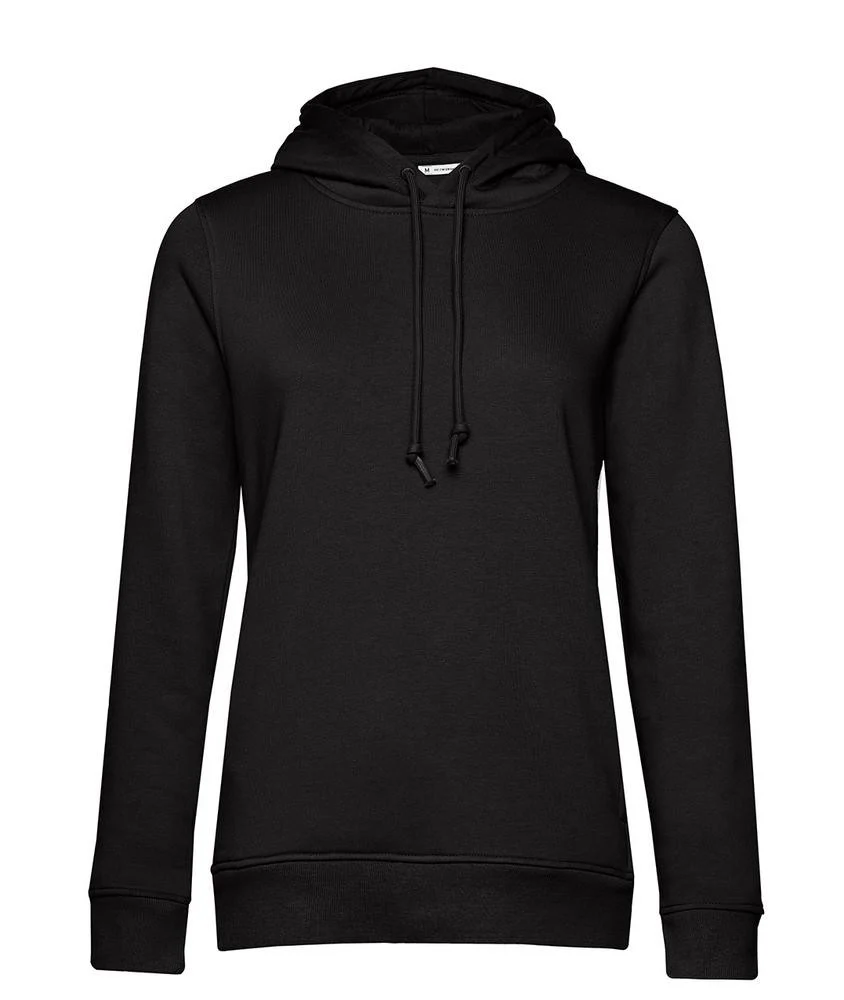B&C BCW34B Dames Organic Hoodie – Black Pure