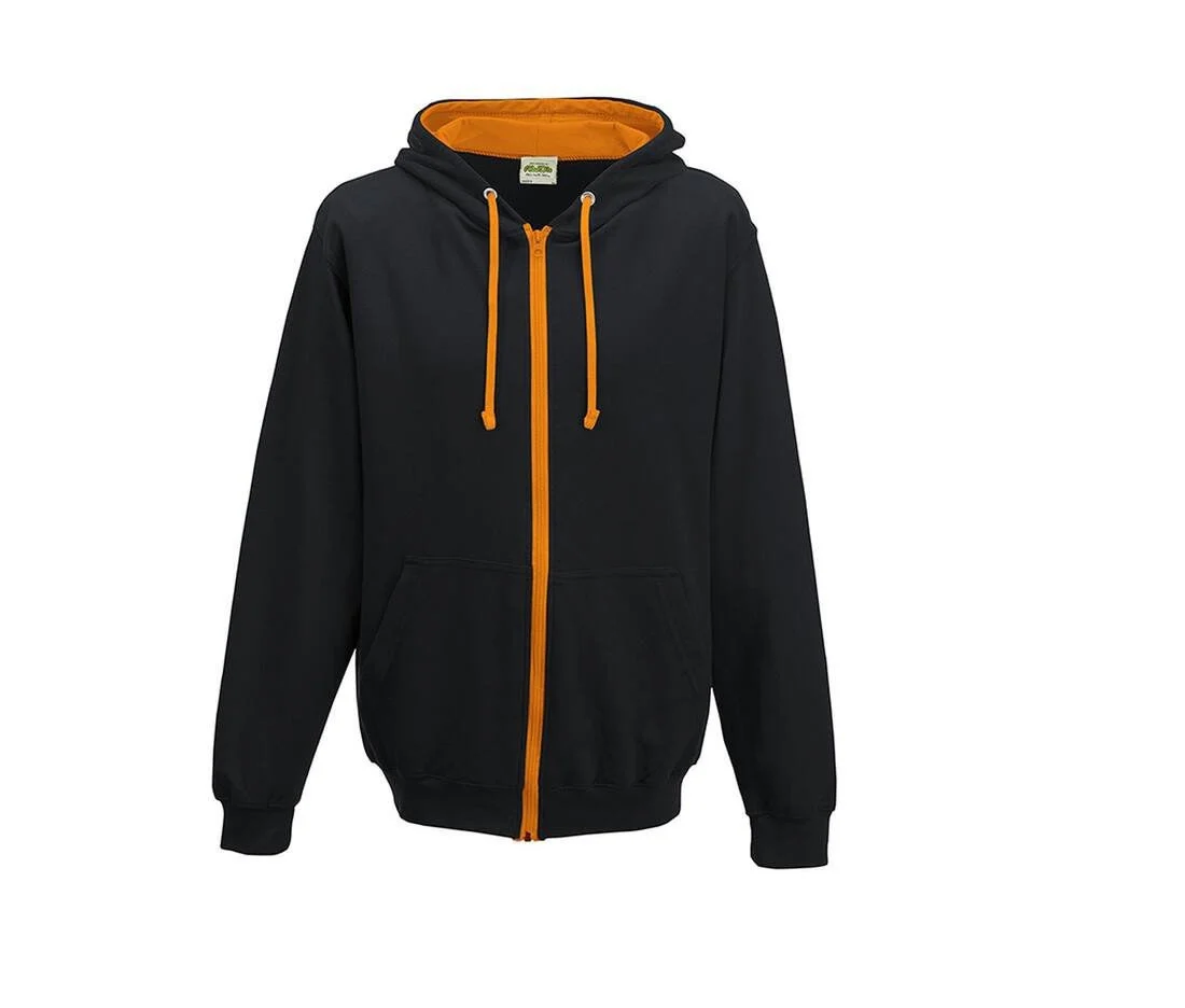 AWDIS JH053 Varsity Zoodie – Jet Black/ Orange Crush