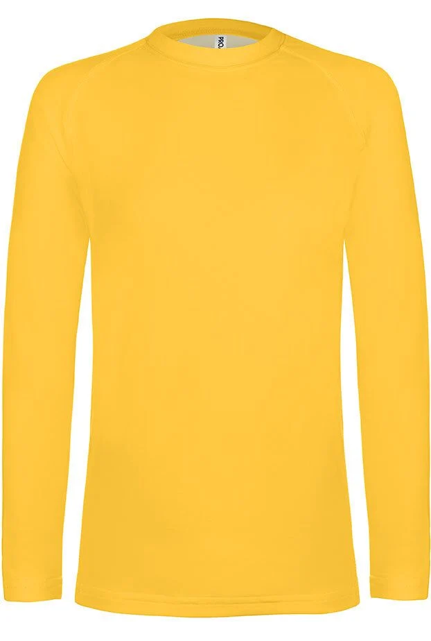 Proact PA006 T-shirt Lange Mouwen Kinderen – Sportief Geel