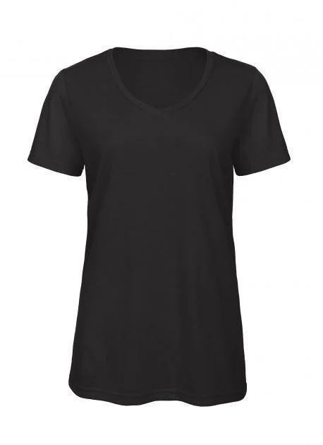 B&C BC058 TW058 Tri-Blend V-hals T-shirt Dames – Black
