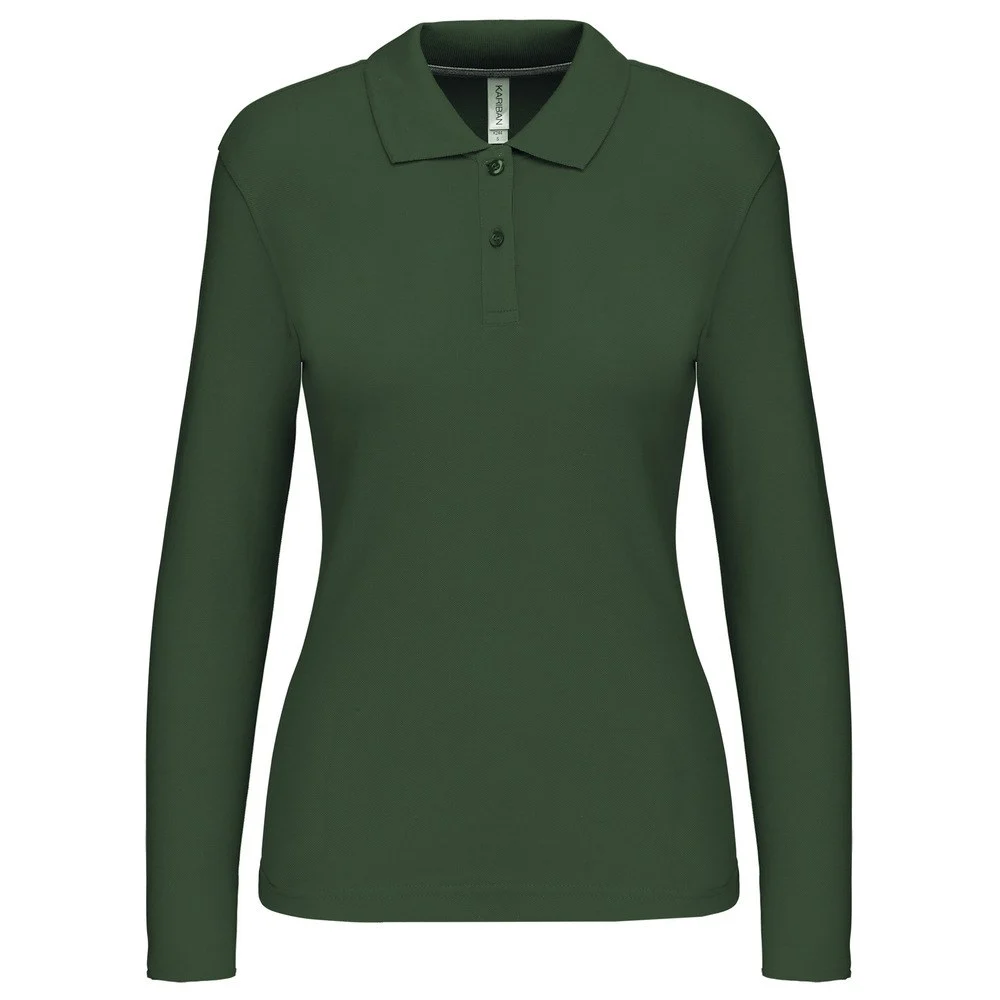 Kariban K244 Polo Lange Mouwen Dames – Bosgroen